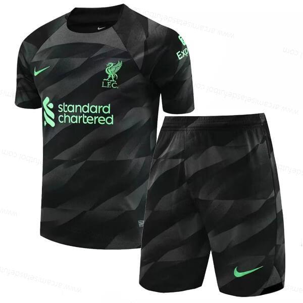 Camiseta Liverpool Negro Portero Niños Kit de Fútbol 23/24 – Versión Replica