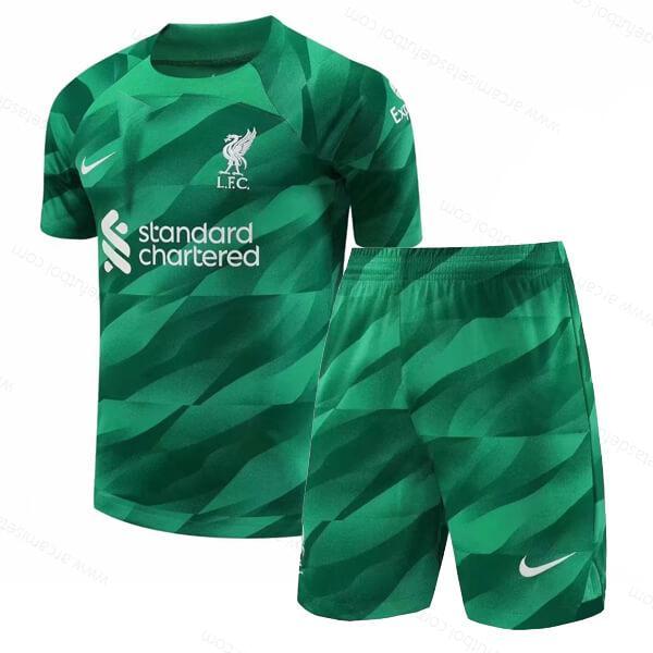 Camiseta Liverpool Verde Portero Niños Kit de Fútbol 23/24 – Versión Replica