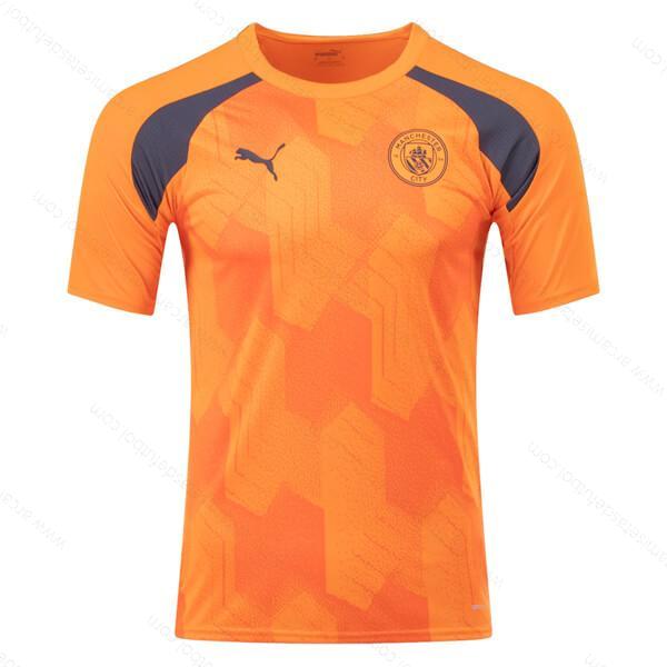 Camiseta Manchester City Pre Match Training Camisa de fútbol – Naranja – Versión Replica