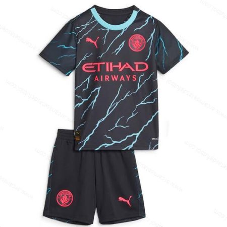Camiseta Manchester City Tercera Niños Kit de Fútbol 23/24 – Versión Replica
